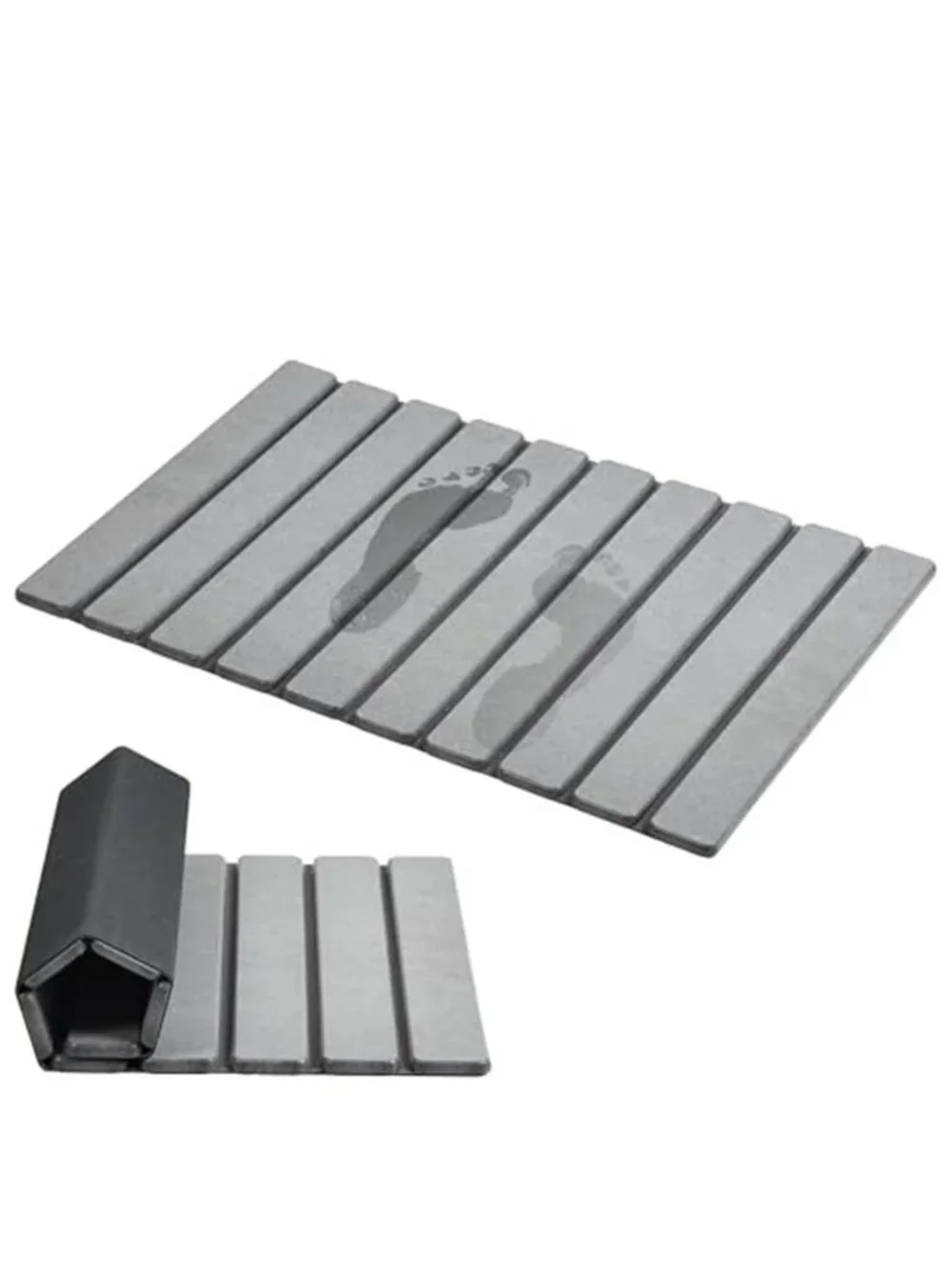 Stone Bath Mat Quick Dry Diatomaceous Earth Non Slip Foldable Bathroom